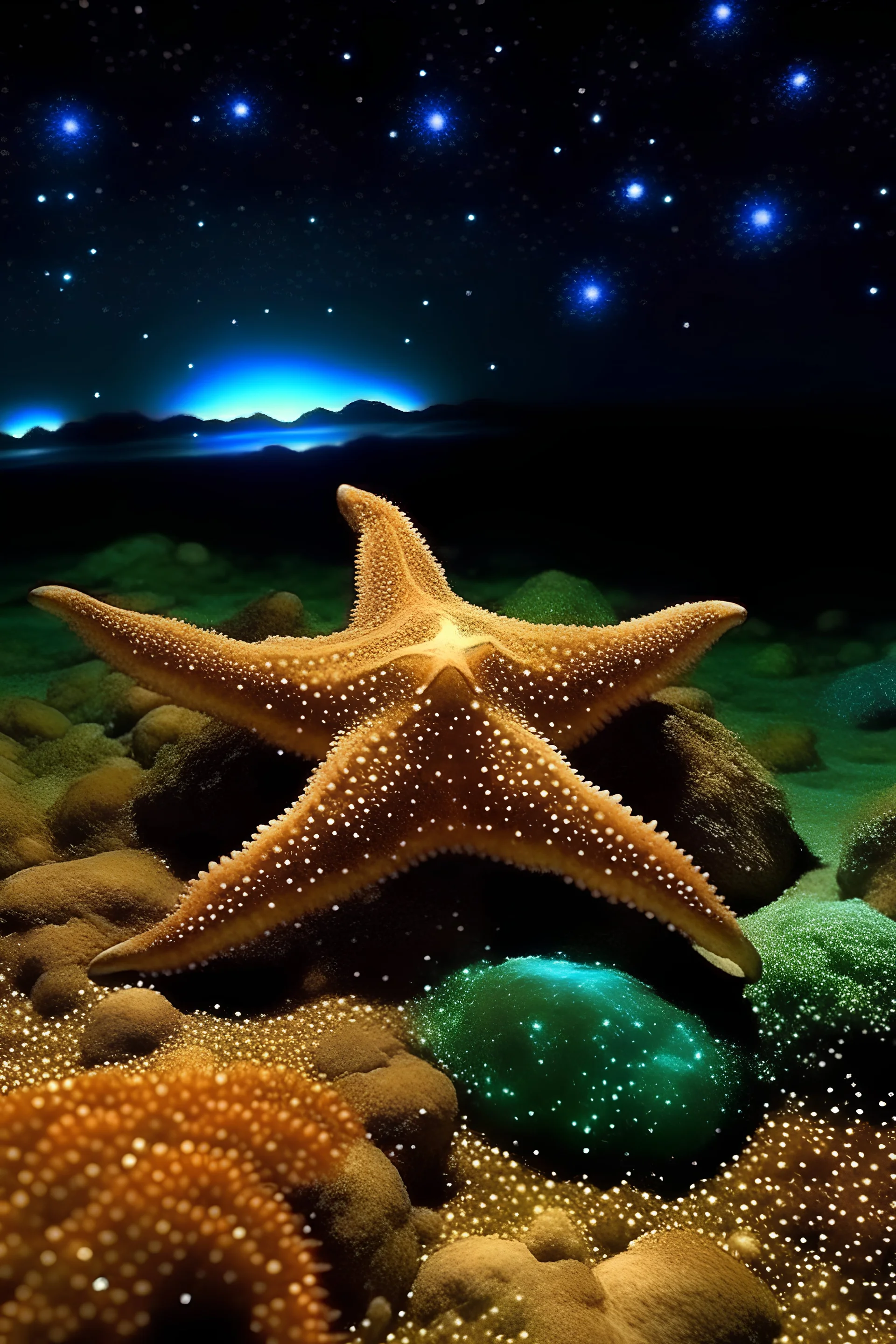 Luminous starfish and manure full of stars b