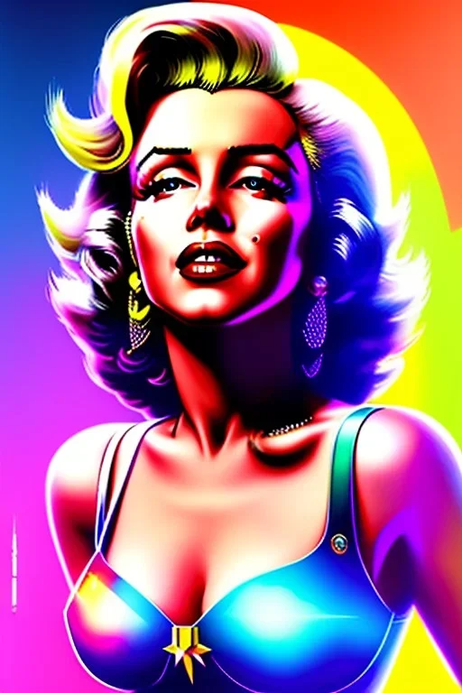 Marilyn Monroe, cyberpunk2077, photorealistic illustration, 4k