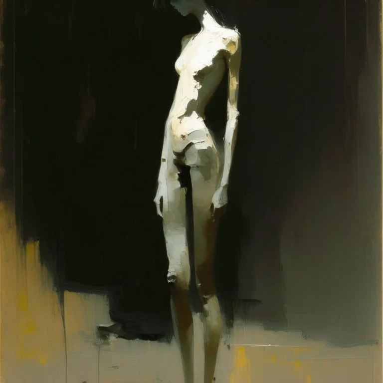 Minimal abstract oil painting of concrete of body and illuminated . In the style of Justin Mortimerand Ashley Wood