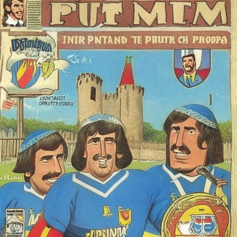 A 1980 medieval london comic cover of uruguayan football magazine. Punta del este Monty Pyton.