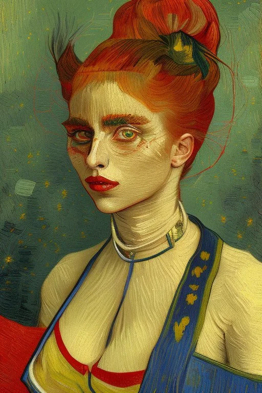 Portrait of lady Gaga by Van Gogh