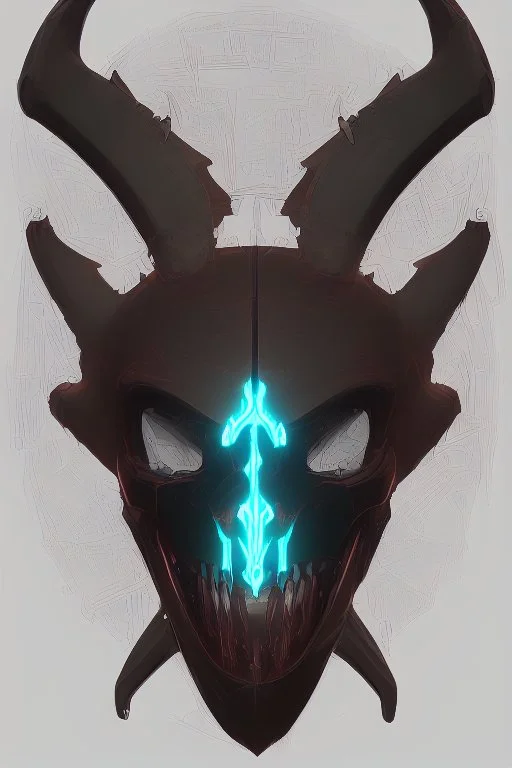 a devil's skull with circuitry for horns