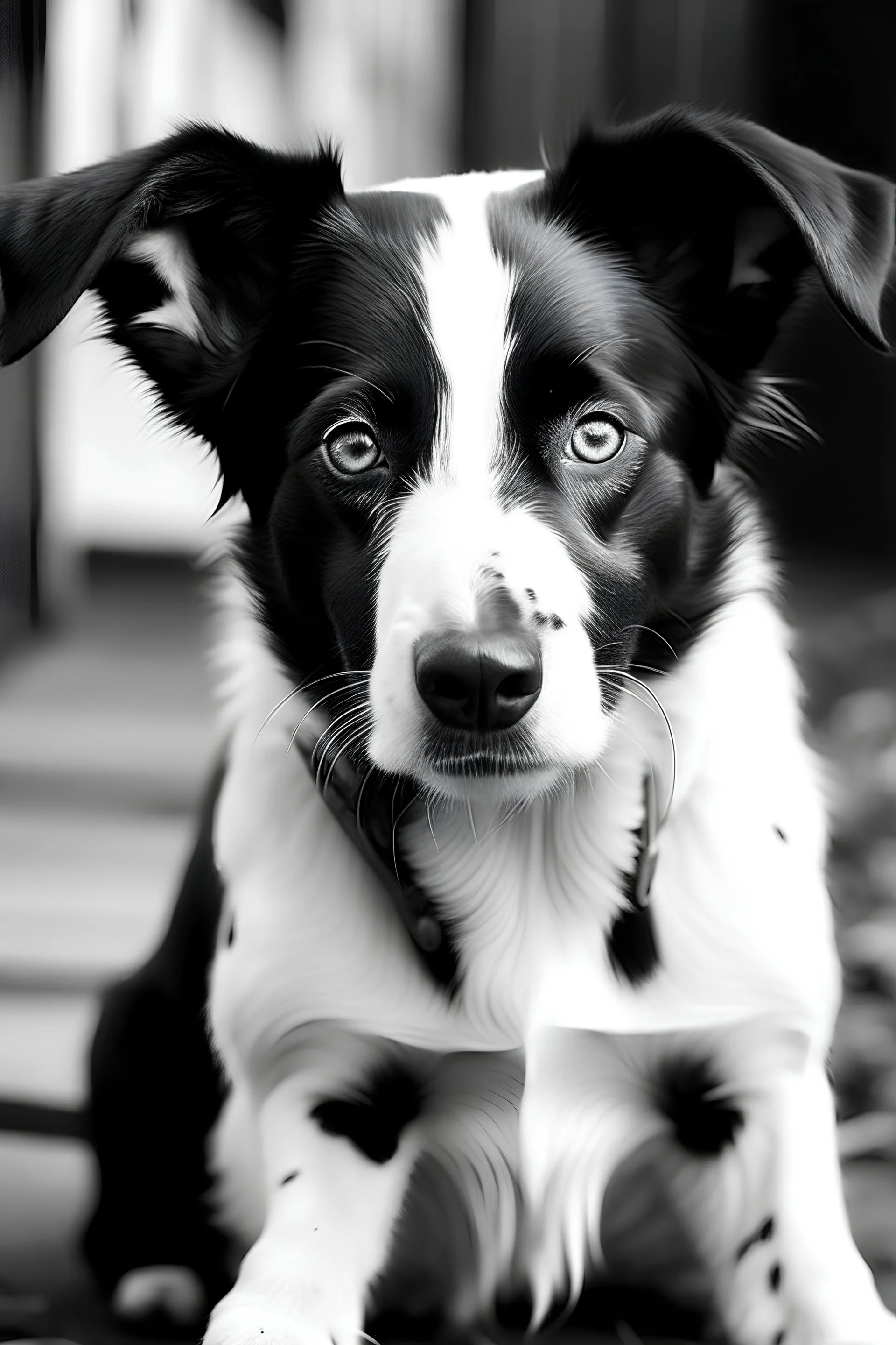 schwart weisser hund