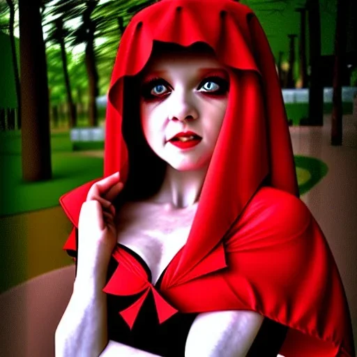 flirty red riding hood eyeing me hungrily