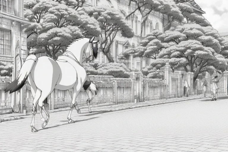 Lipizzaner, Vienna, model style, hyper realistic, extremely accurate, delicate, extremely detailed, manga style, wide-angle, open aperture, superfine pencil
