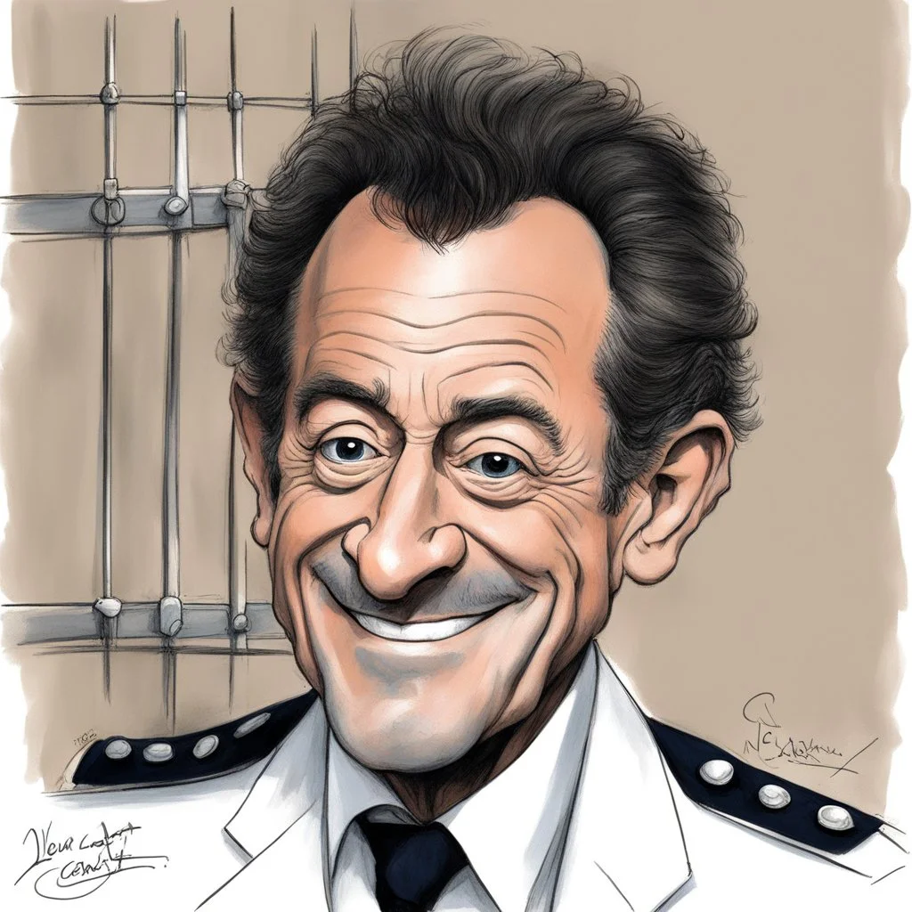 [caricature of Nicolas Sarkozy by Jean Cabut] The warden threw a party in the county jail The prison band was there and they began to wail The band was jumpin' and the joint began to swing You should've heard those knocked out jailbirds sing Number 47 said to number three "You're the cutest jailbird I ever did see I sure would be delighted with your company Come on and do the Jailhouse Rock with me"