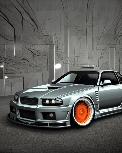 potrait of skyline r34 vector