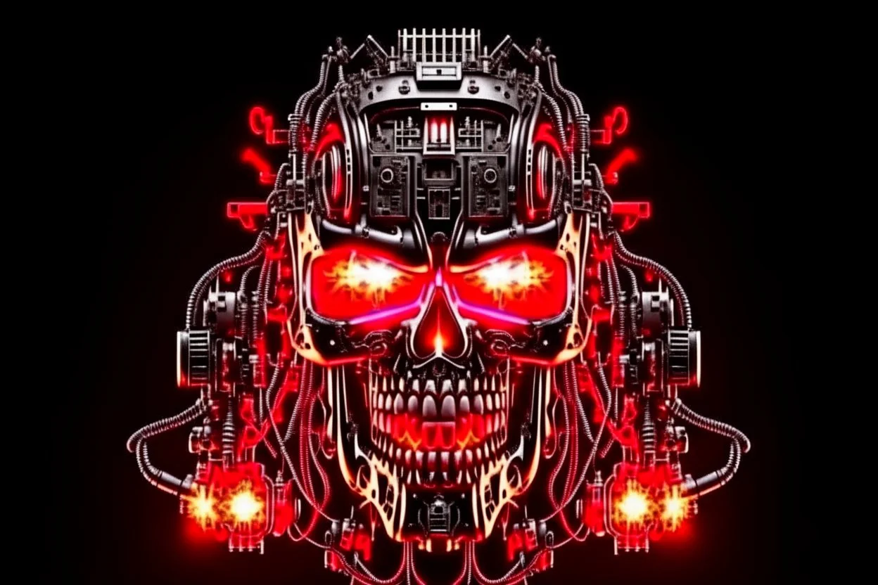 4K. REALISTIC FULL DETAILS. LOGO EMISSION DE RADIO HARDROCK FIRESTARTER TERMINATOR.