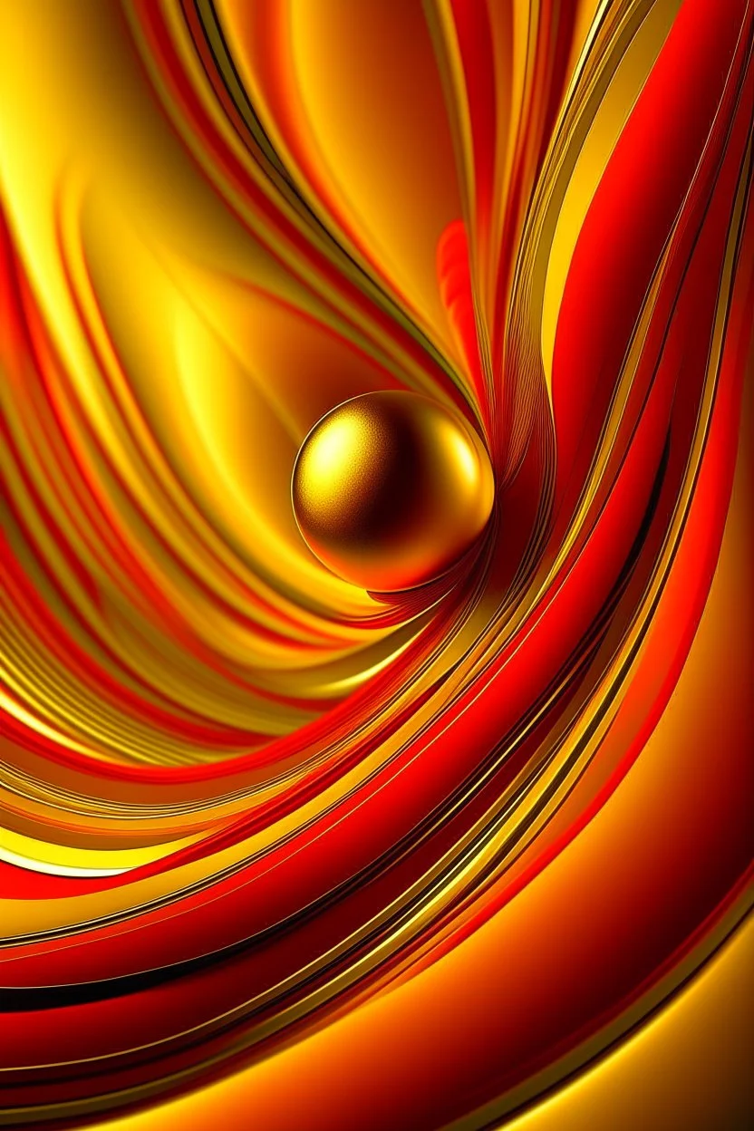 cartoon gold orange light yellow red abstract 3D wallpaper