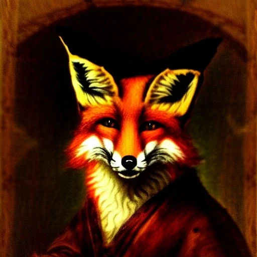 portrait of a Fox Rembrandt style