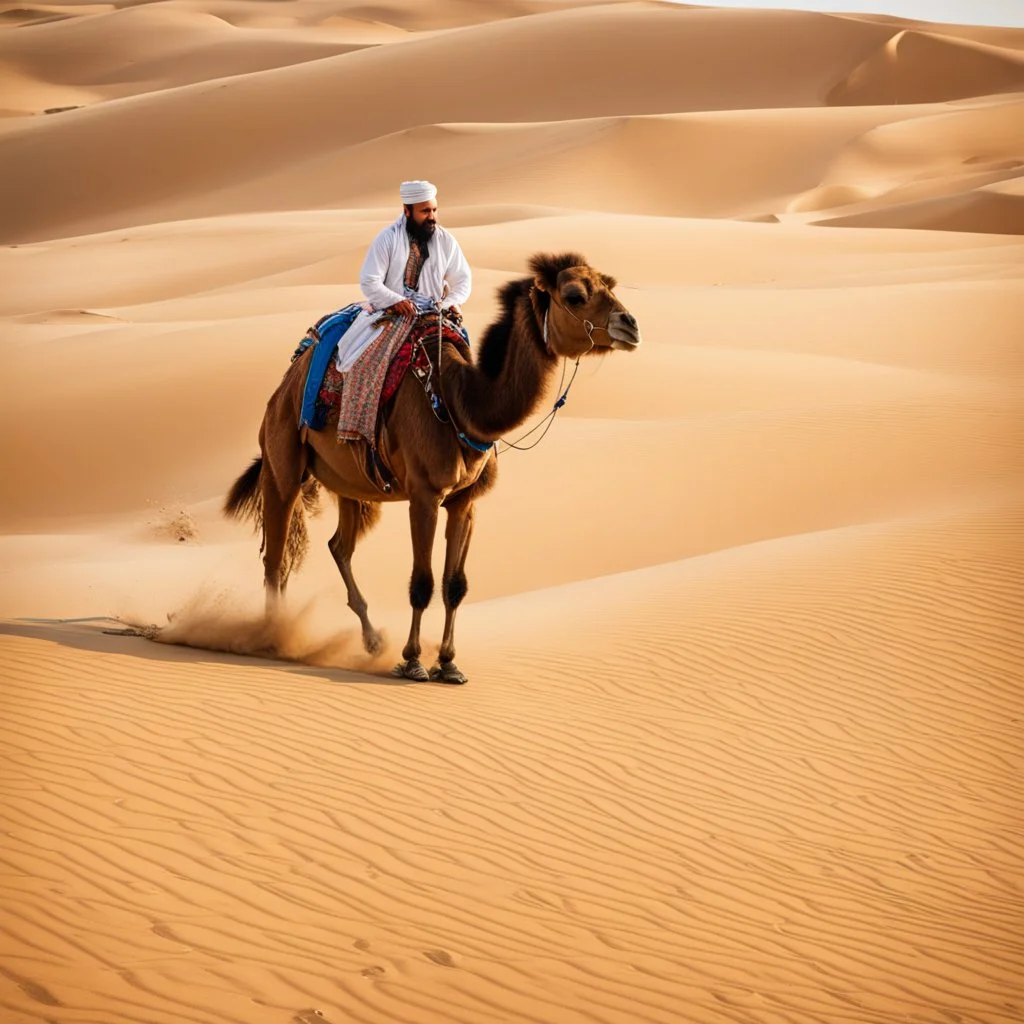 riding a camel