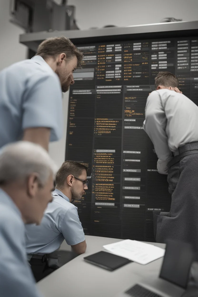 operators looking at a huge maintenance schedule