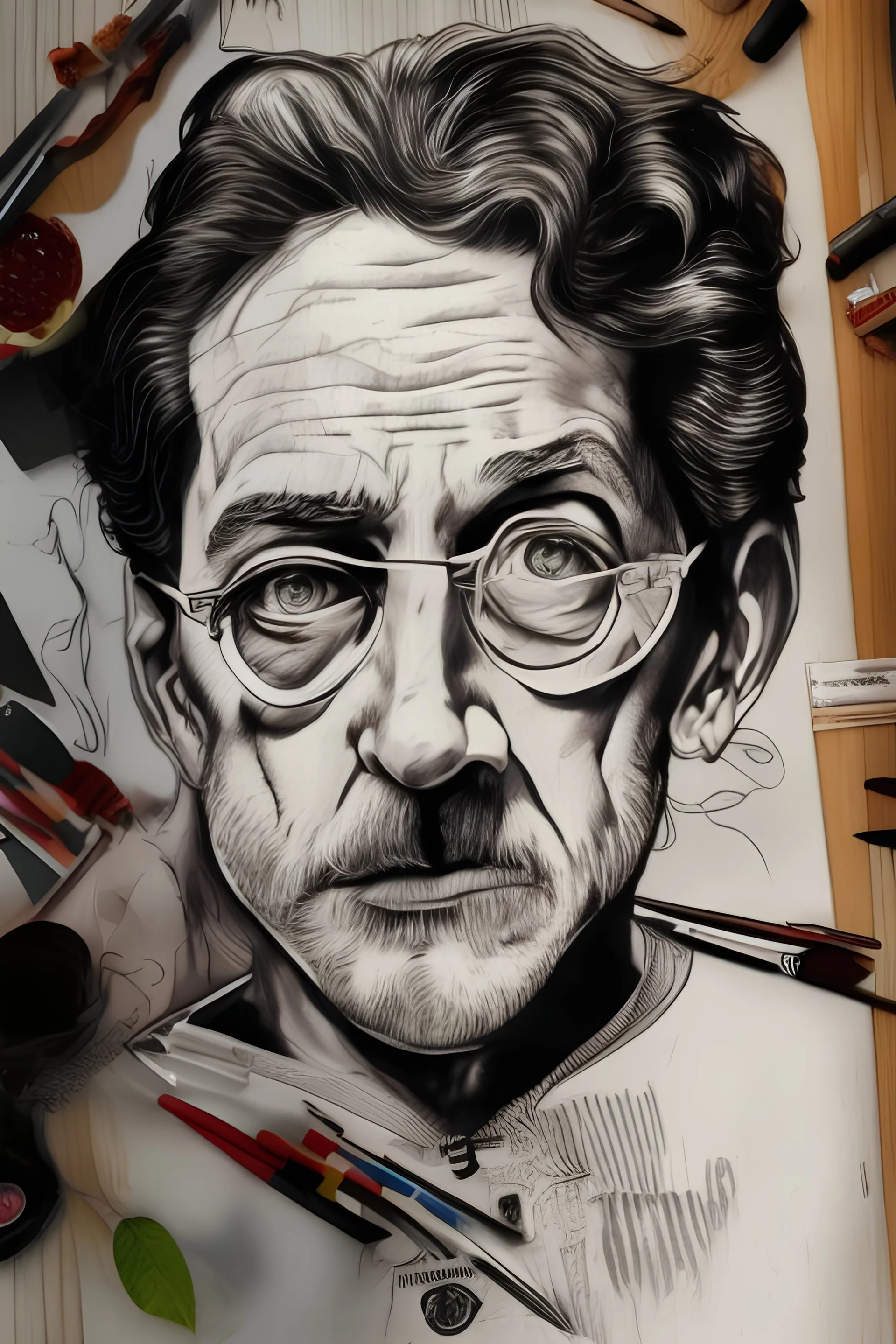 Drawing black and white caricatures of famous personalities