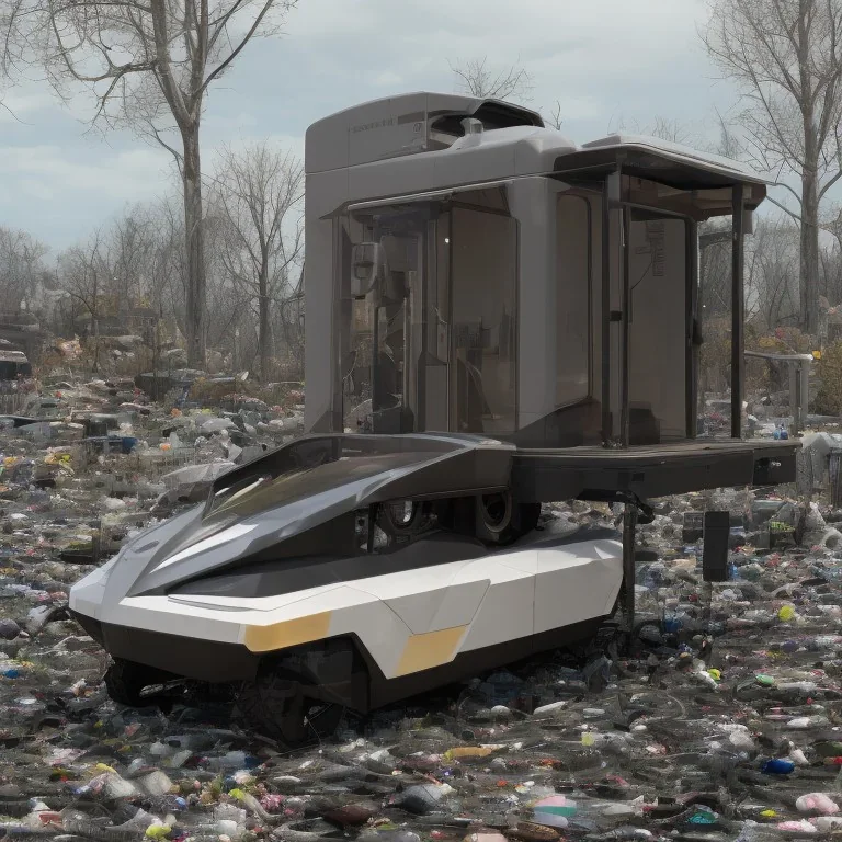 An autonomous electric recreational vehicle consisting of a platform on which residential waste is placed