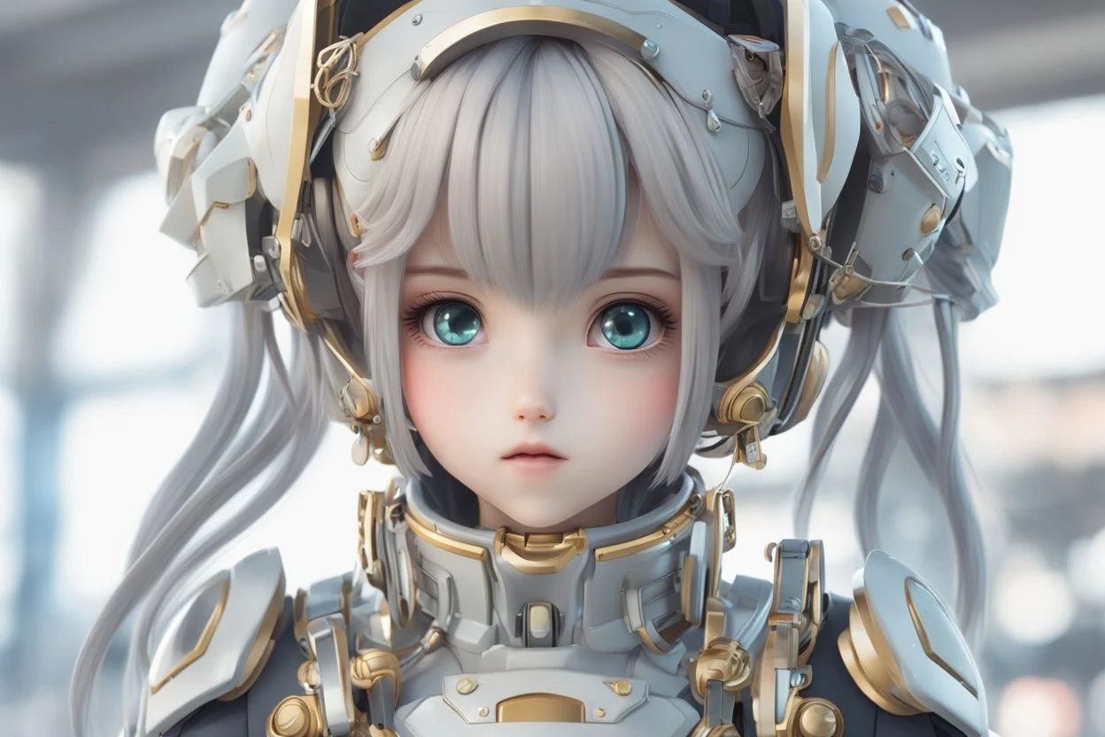 Little girl machine in 2D anime cgi artstyle, Doll body them, machine doll, intricate details, highly detailed, high details, detailed portrait, masterpiece,ultra detailed, ultra quality