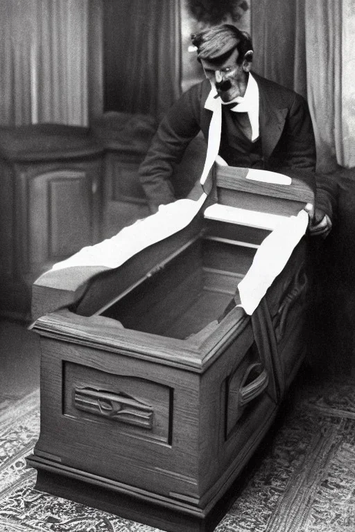 Abraham Lincoln opening a coffin vintage photography, beautiful, Tumblr aesthetic, retro sepia vintage style, HD photography, hyperrealism, beautiful, natural, realistic ultra HD