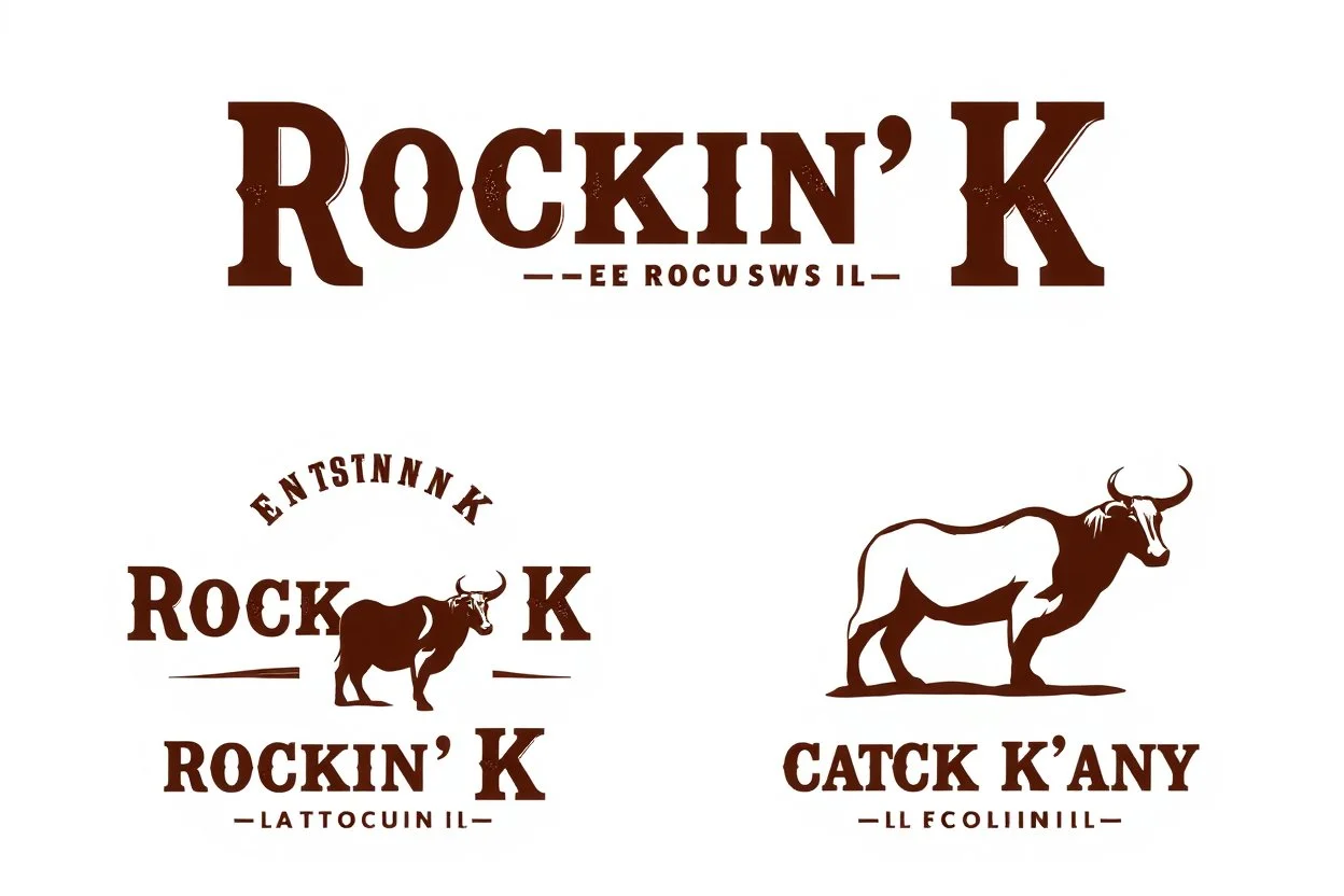 logo ideas for Rockin' K Cattle Company.