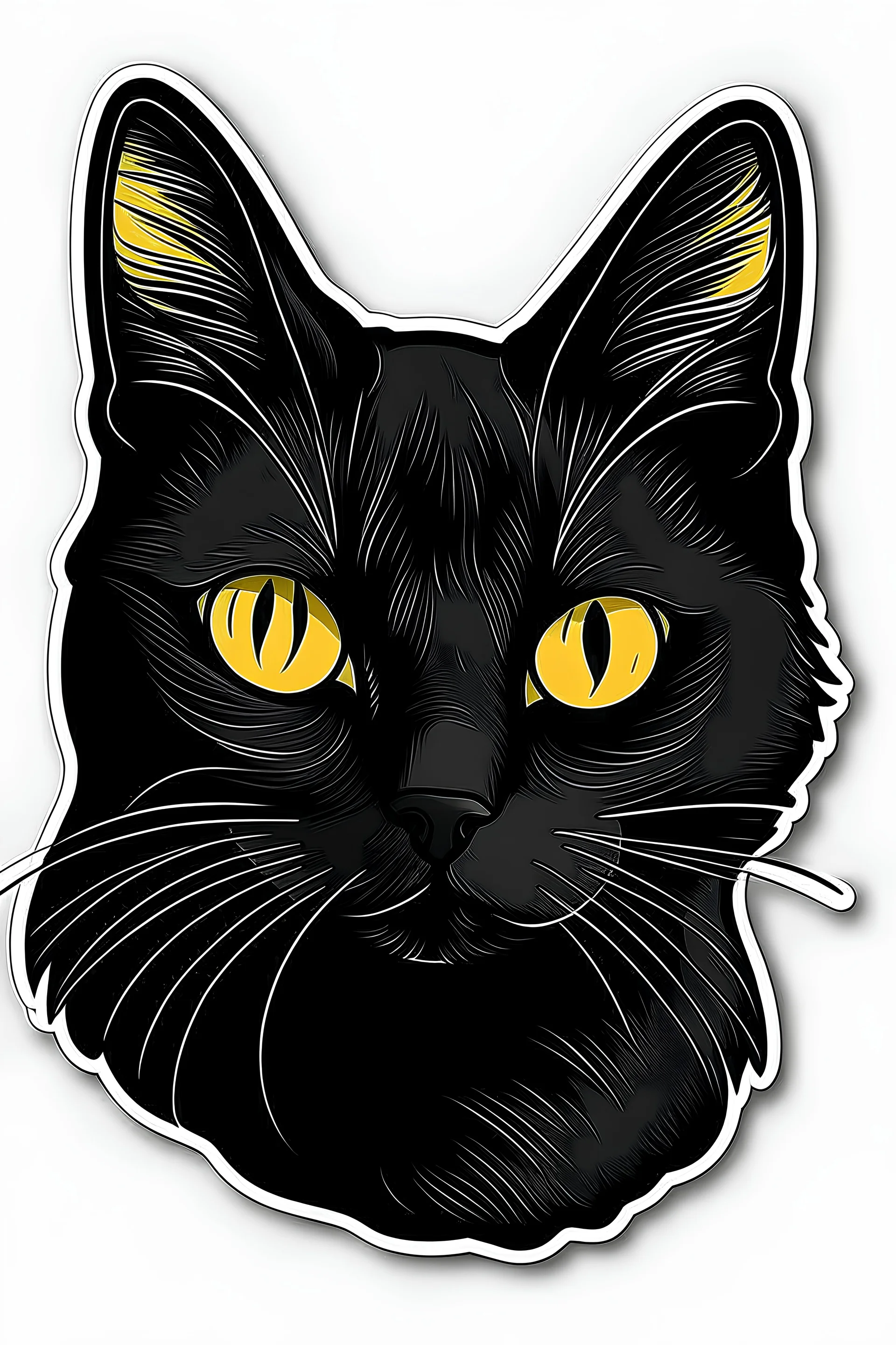 Black cat sticker