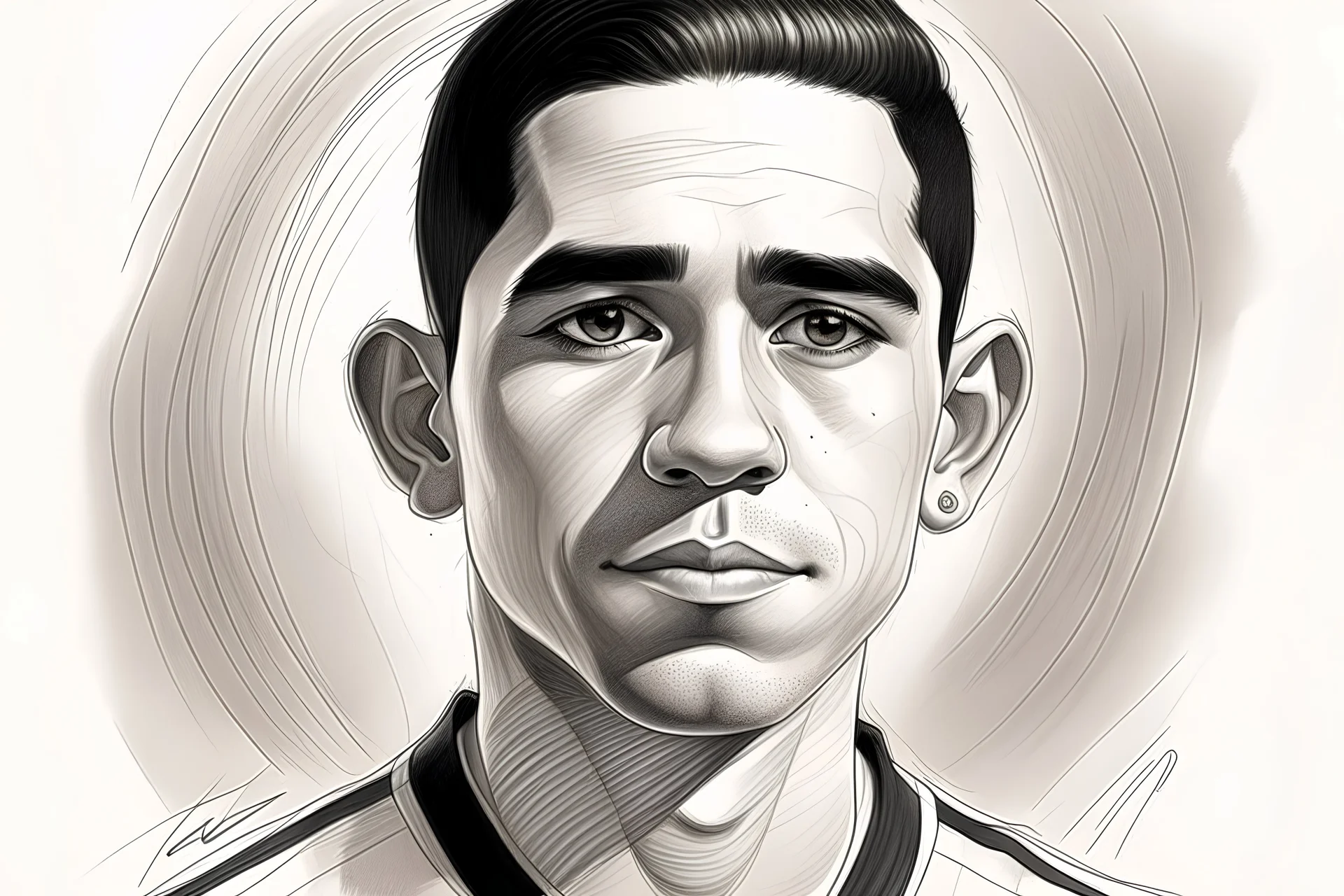 dibuja un retrato de Riquelme al estilo de Quinquela Martin