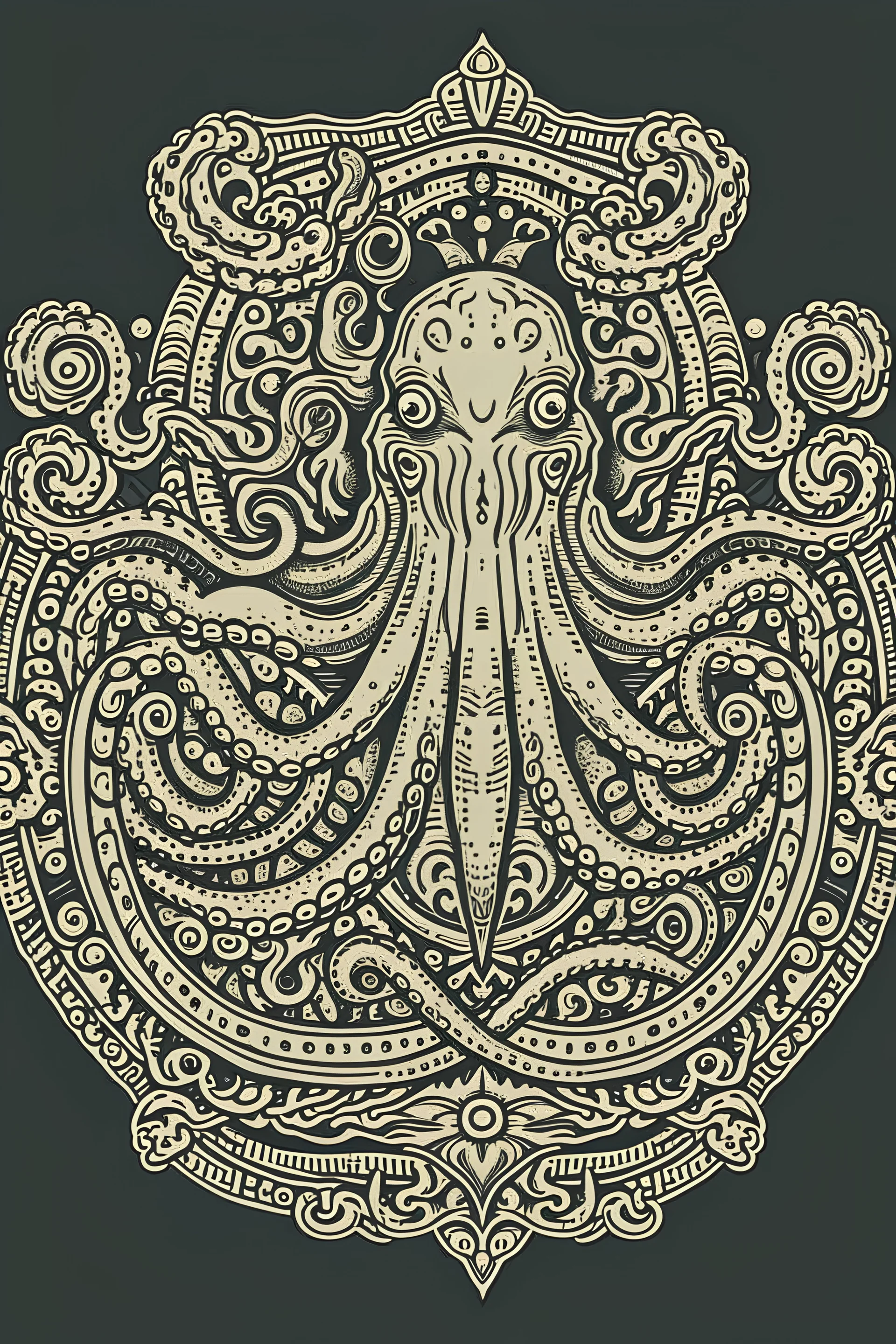 Medieval coat of arms crest of a kraken