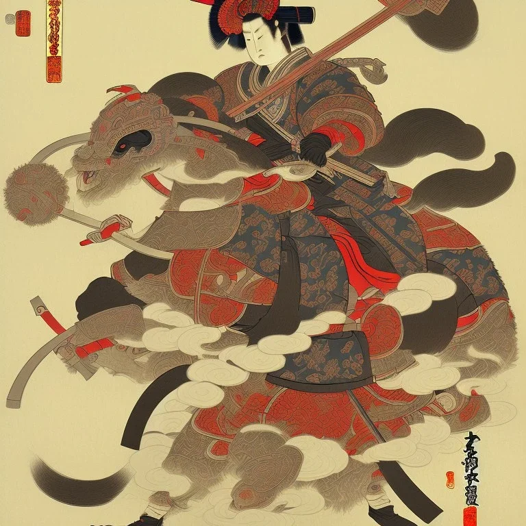 Samurai Ukiyo-e style