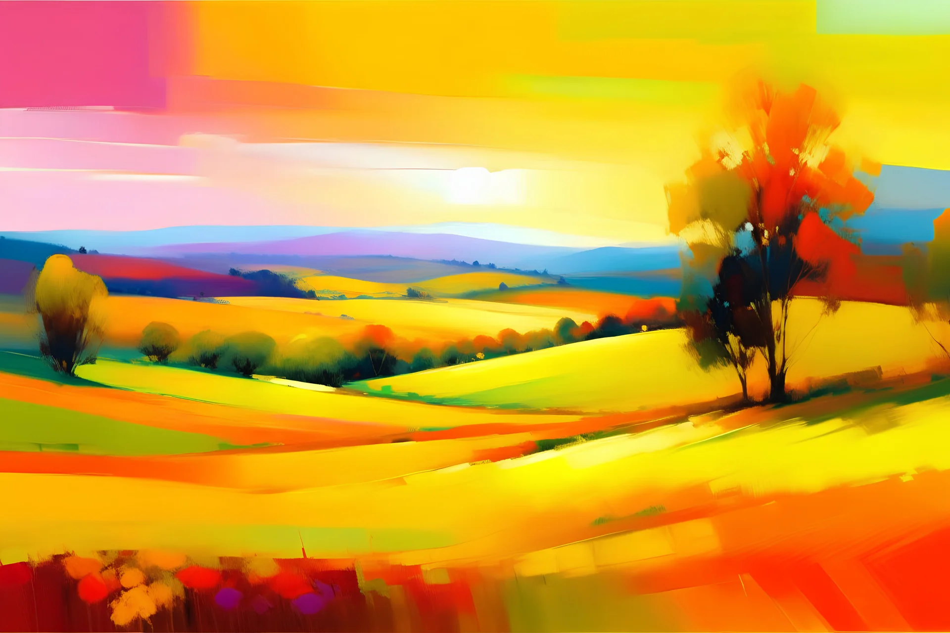 painting of bright landscape