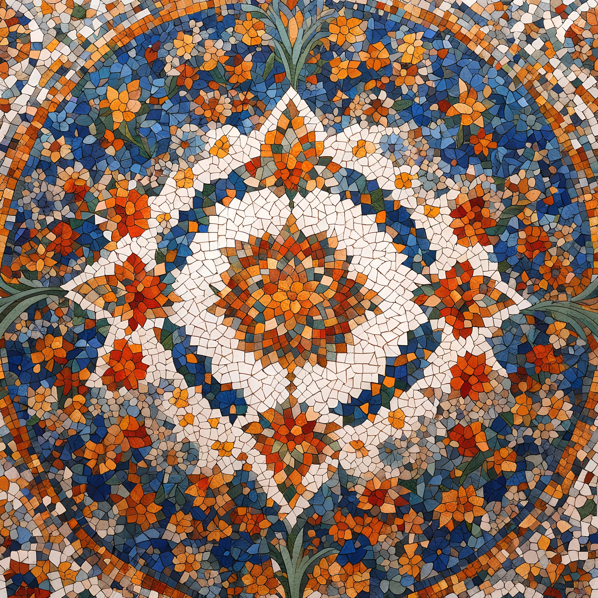 the floral mosaics at Sheikh Zayed Grand Mosque. [art by Kevin Dean]