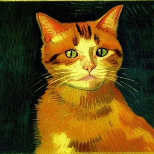 Portrait of a cat by Van Gogh