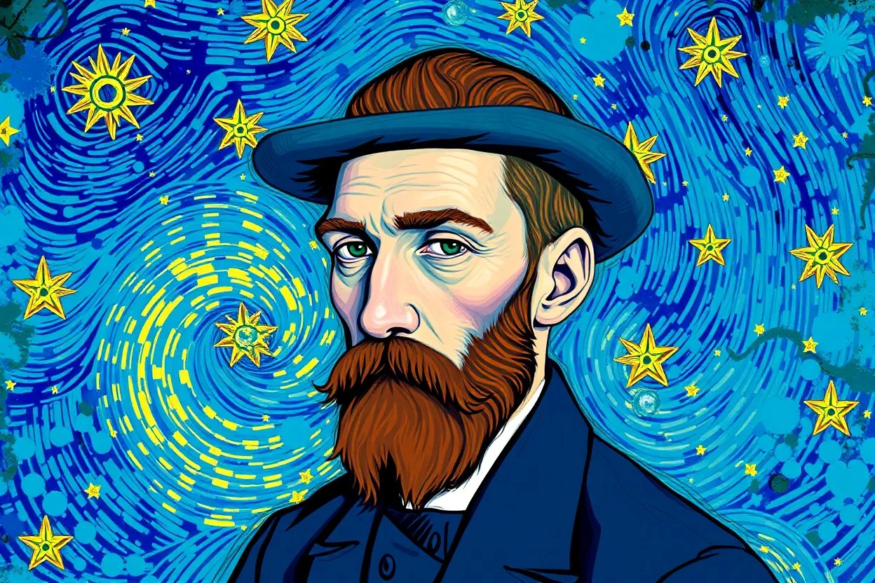 pop art pixels 1000 images van goch portrait