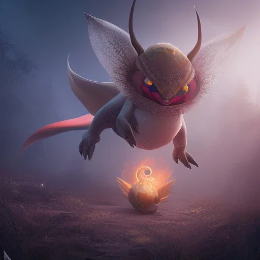 Mystery pokemon,Ambiance dramatique, hyperrealisme, 8k, high quality, lot of details, portrait,