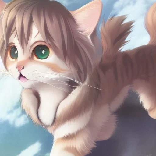 tabby cat animal, anime, ultra-detailed, white background, HD design by makoto shinkai, Granblue Fantasy