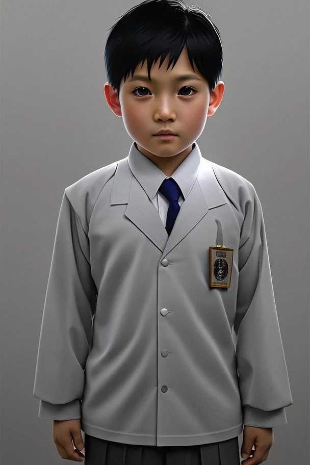 6 year old asian schoolboy in school uniform portrait, epic colour treatment, cinematic colour treatment, meticulously intricate perfectly symmetrical extremely detailed, pixiv daily ranking, pixiv, extreme depth of field, artstation, spectacular details, volumetric lighting, masterpiece, cinematic, Hollywood production, 8k resolution, high definition, max octane render, vivid colors, max resolution, max perfectionism, realistic composition, professional photography