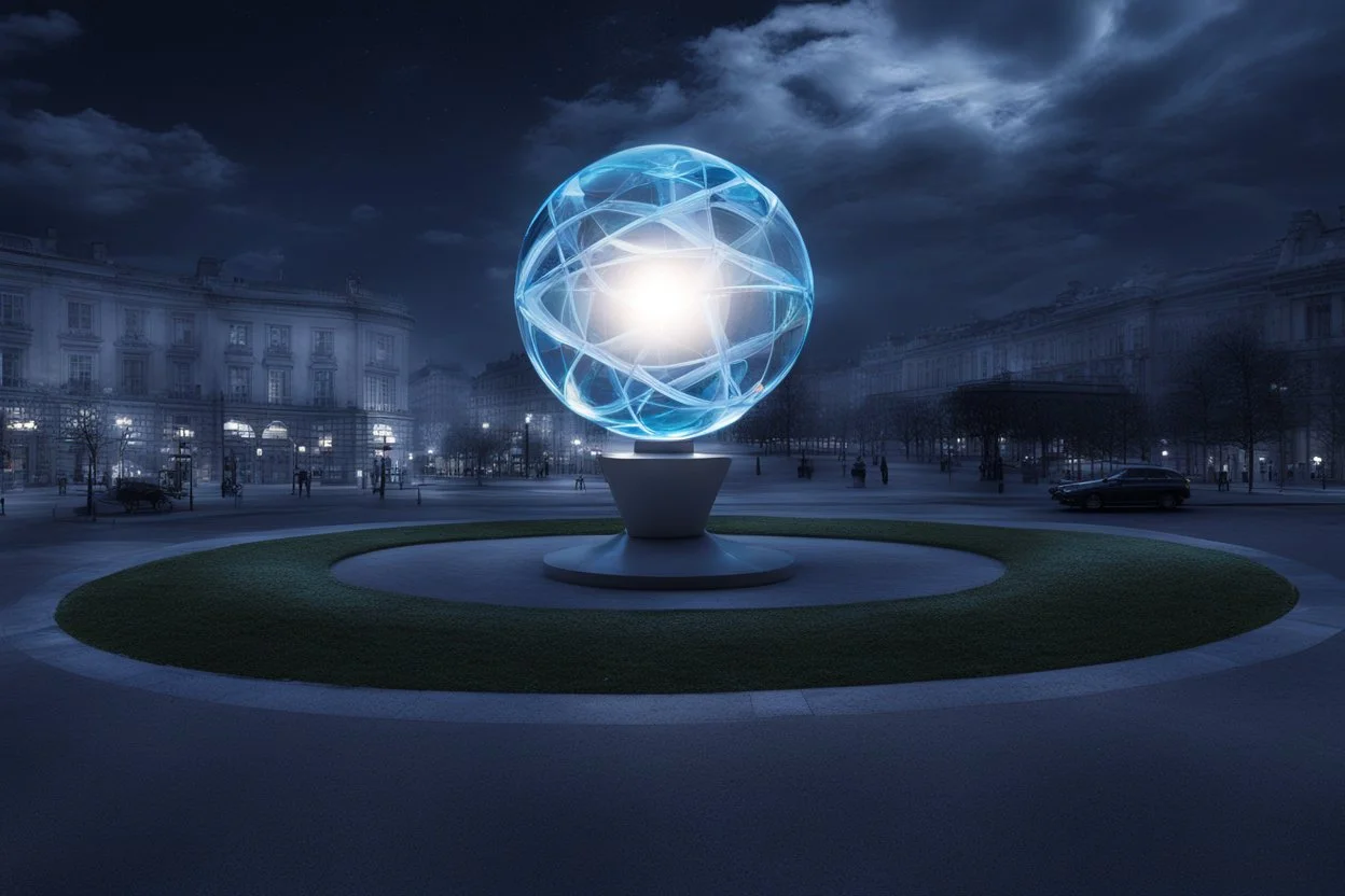 статуя на улице, Шар как атом/молекула: Сделать поверхность шара похожей на модель атома или молекулы, используя геометрические формы, светящиеся элементы или проекцию. . Для этого можно использовать различные геометрические формы, такие как круги, треугольники, шестиугольники и т. д., чтобы создать абстрактное изображение структуры атома или молекулы. Кроме того, возможно использование светящихся элементов, чтобы придать статуе особую магическую атмосферу и привлечь внимание прохожих ночью.