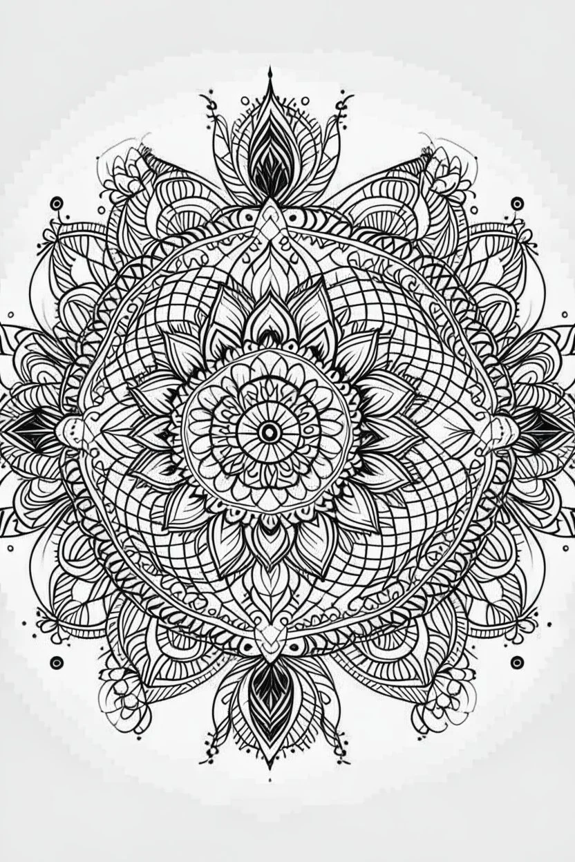 minimalist mandala idea, line art, background, vector, svg, black outline on white background, leave plenty of white space beetween lines for coloring, tattoo style, tattoo idea,full body, minimalist