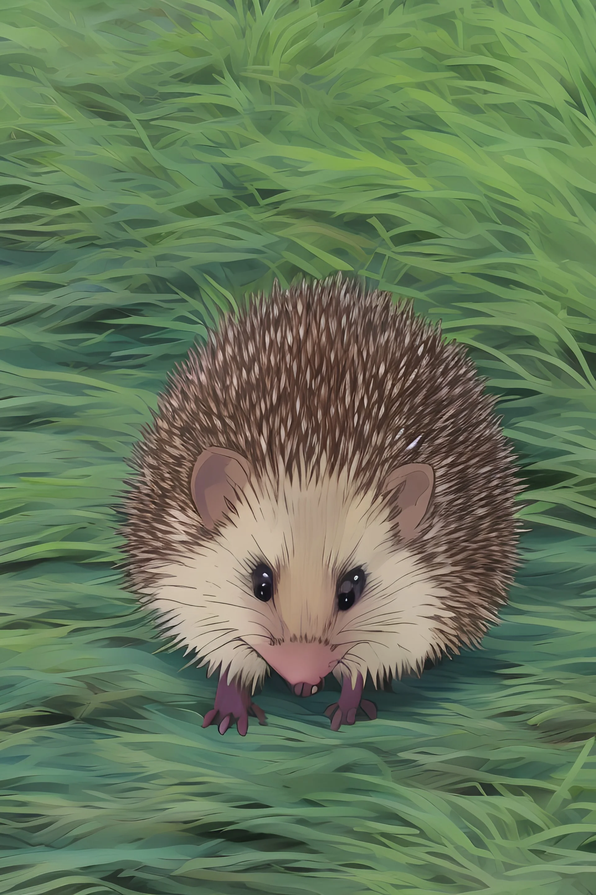 realistic nature photo of a hedgehog