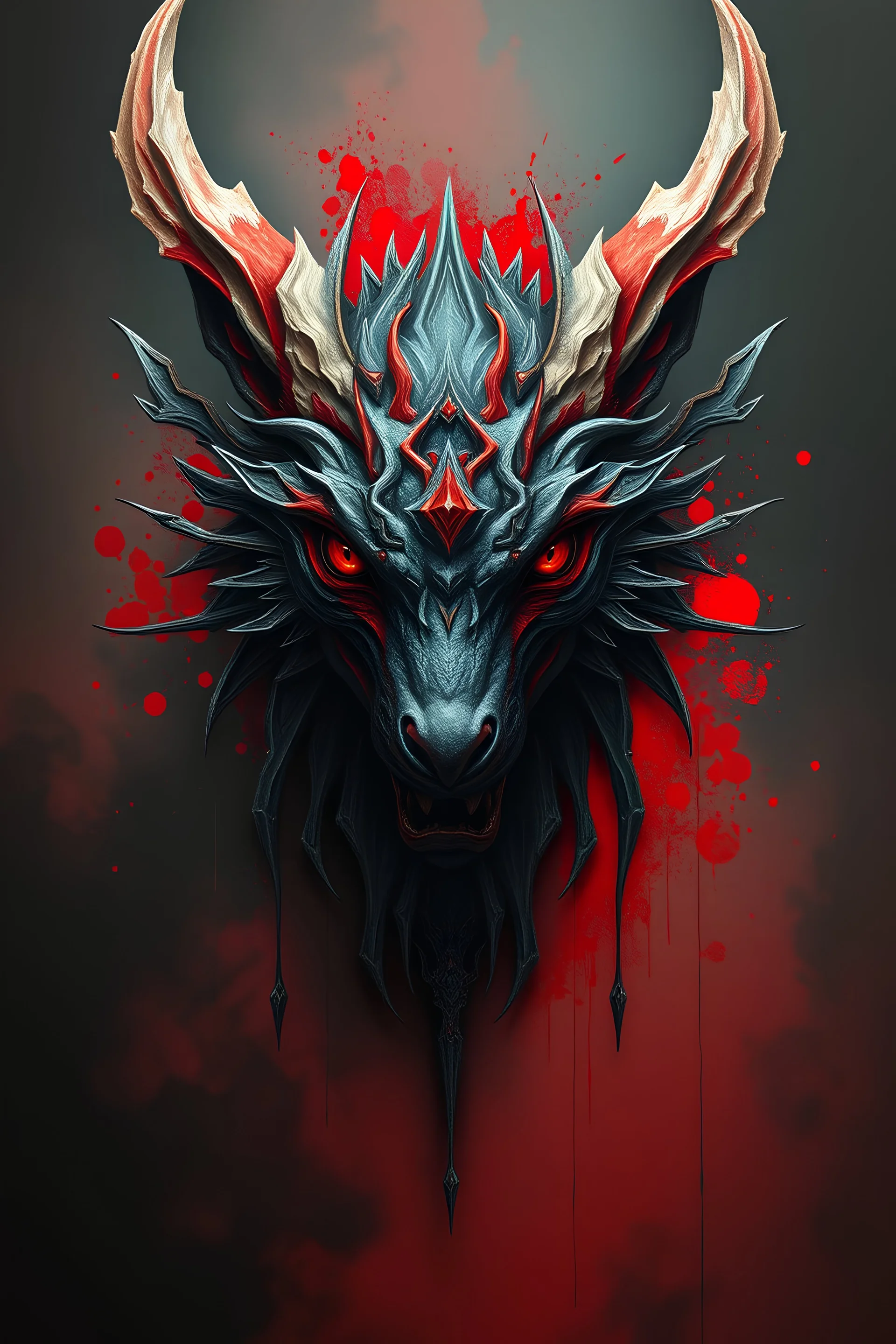 olpntng style, mystical fantasy animal creature, red splatter in the background, nights, smoke, 4k, symmetrical, soft lighting, trending on artstation, intricate details, highly detailed, pencil drawing, sketching, unreal engine, , oil on canvas by Aykut Aydoğdu, oil painting, heavy strokes, red paint dripping, oil painting, heavy strokes, paint dripping, oil painting, heavy strokes, paint dripping, by alexander jansson, catrin welz-stein, dr. seuss