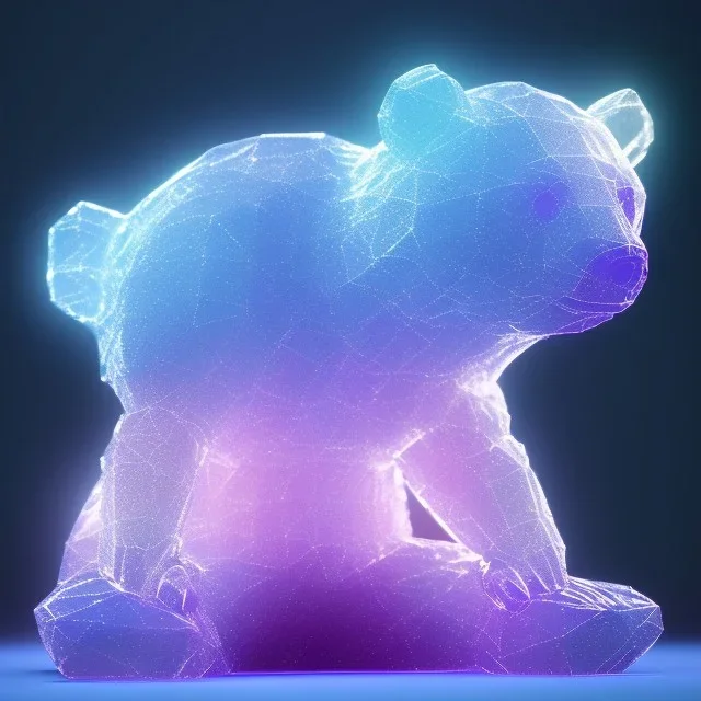 transparent multicolor crystal bear