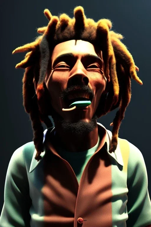 Bob Marley singing and smoking joint