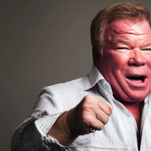 William Shatner yelling, realistic, 8k, cinematic, dramatic light, full body, cinematic, photo realistic, portrait Photography, Depth of Field, hyper-detailed, beautifully color-coded, insane details, intricate details, beautifully color graded, Cinematic, Color Grading, Editorial Photography, Photography, Photoshoot, Shot on 85mm lens, Shutter Speed 1/500, F/2,