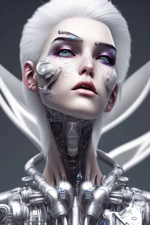 cyborg, white hair, sexy, perfekt, real, dream