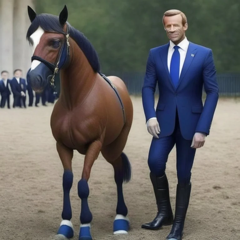 President Macron half man half horse