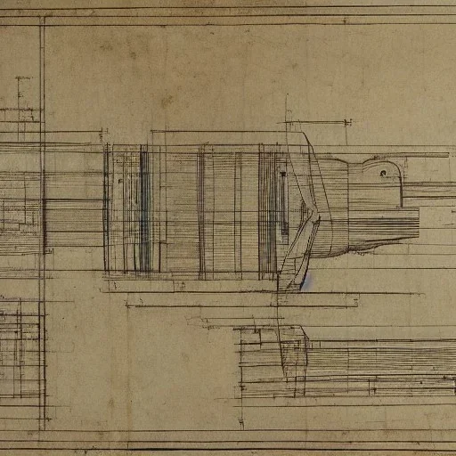 Blueprint, by Leonardo Da Vinci, 4k