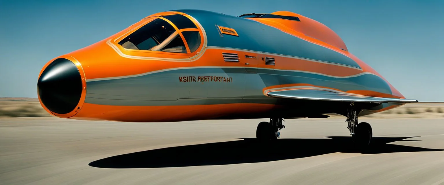 A national geographic award winning photograph of a military fighter jet station wagon elephant hybrid bilaterally symetrical designed by skunkworks, only one vehicle per image painted metallic orange traveling at a high rate of speed, jet intake off of front center of vehicle and jet exhaust out the rear with bright blue flame soviet retrofuturism, cassette tape futurism,