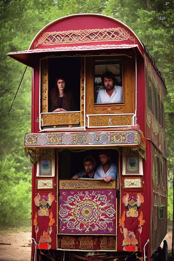 With a sense of purpose Svetlana pushed open the ornately decorated caravan door, revealing a warm interior adorned with tapestries depicting scenes of Gypsy folklore. Inside, Raul, with his weathered face and eyes that held the wisdom of countless journeys, sat in quiet contemplation. He looked up, his eyes meeting Svetlana's, and a flicker of recognition passed between them.