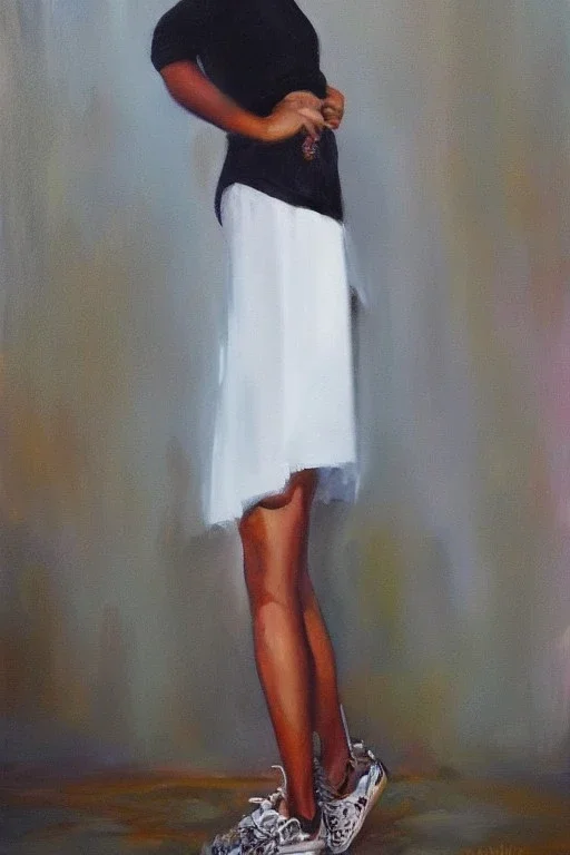 Full body portrait, painting, medium shot lady SecondWaveEmo