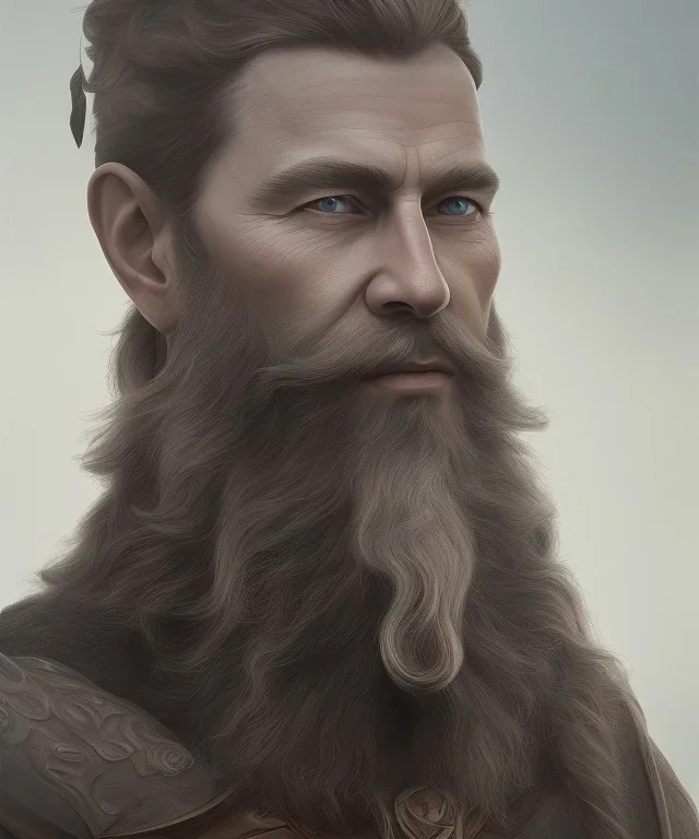 close-up portrait, Viking style, realistic, 8K, a Highly detailed face of a man, beard, long, sword