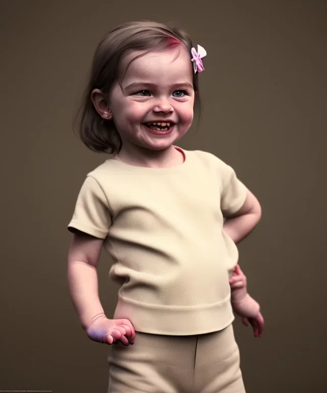 Ida elise broch toddler, smile, full body, dramatic lighting, hyper realistic