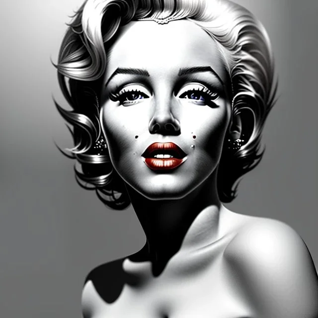 Realistic image portrait, Marylin Monroe, highly detailed, concept art, unreal engine 5, ray tracing, RTX, lumen lighting, ultra detail, volumetric lighting, 3d, finely drawn, high definition, high resolution.