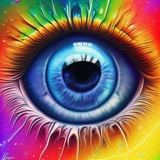 melted crayon drawing of rainbow eye with jewel as iris, 8k resolution, high-quality, fine-detail, muted colors,intricate, digital art, detailed matte, volumetric lighting, illustration, octane render