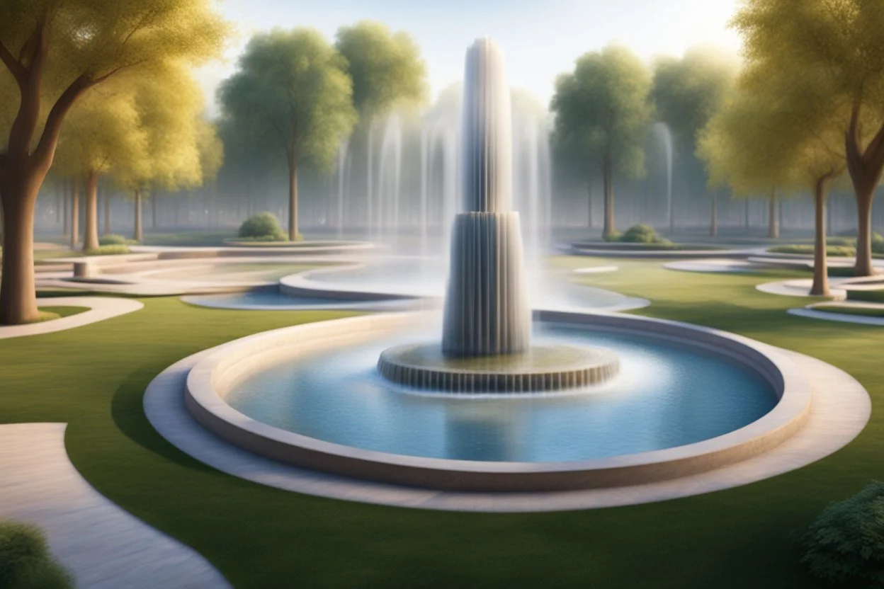 Symphony of fountains, landscape design of the park in the style of music and musicals